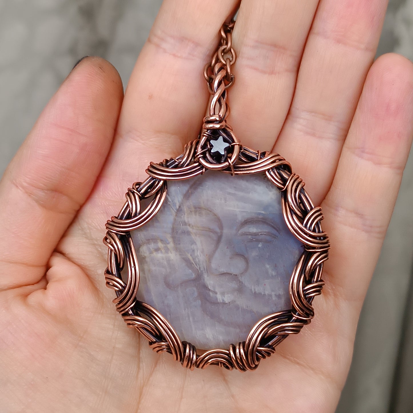 Sun and moon necklace