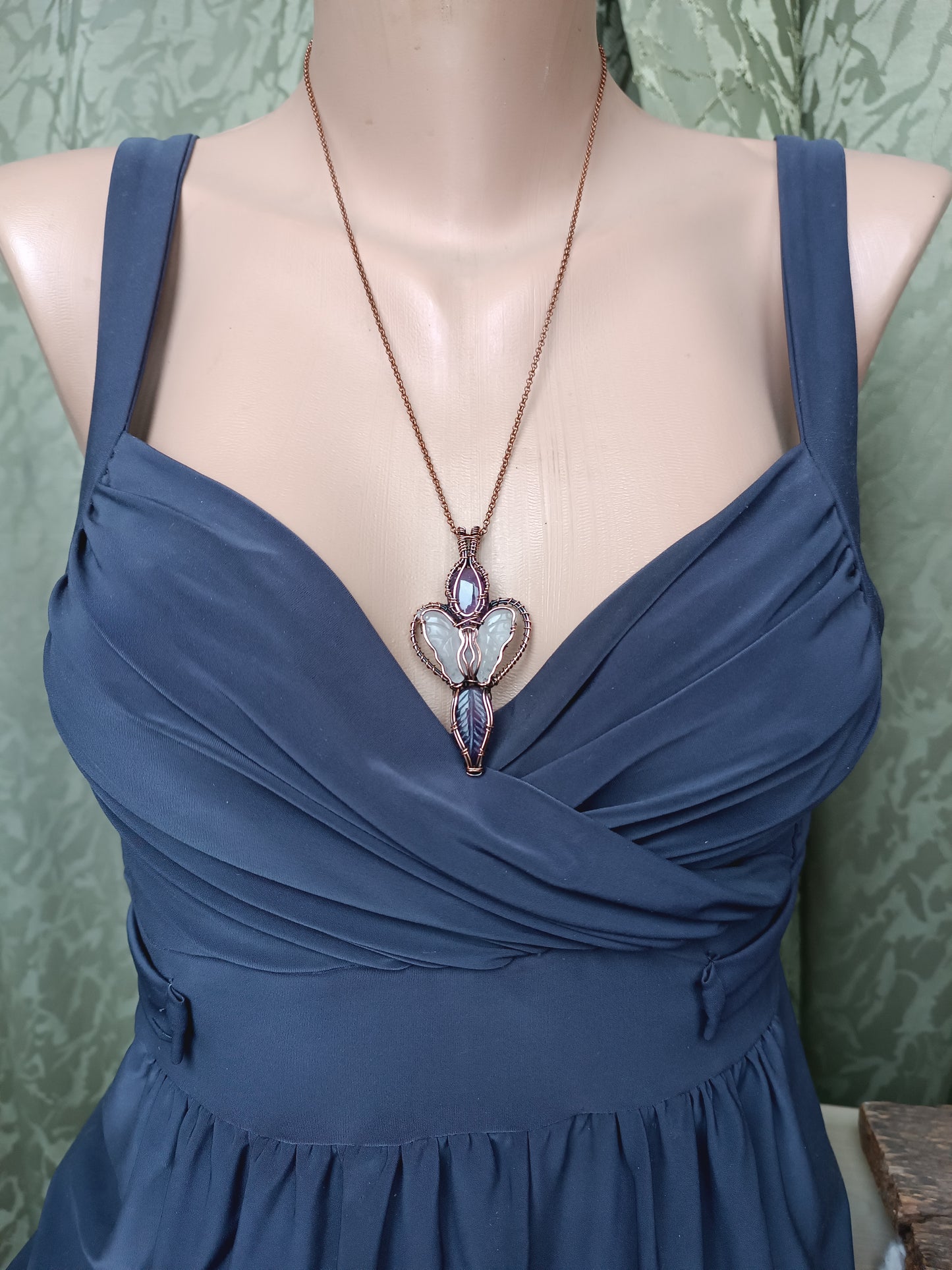 Rose Quartz butterfly necklace