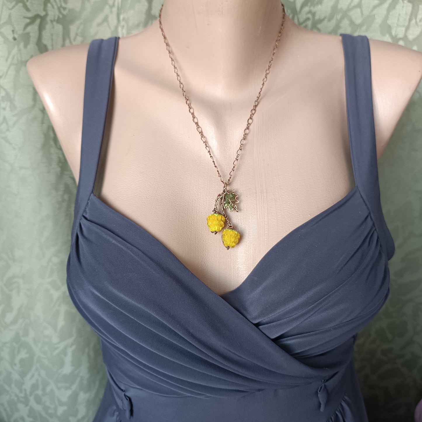 Yellow raspberry pendant