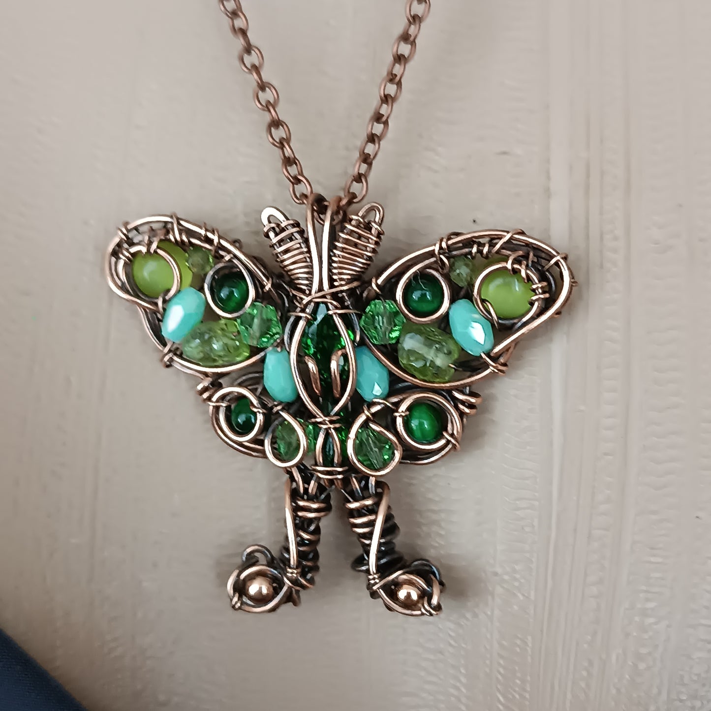 Luna moth necklace