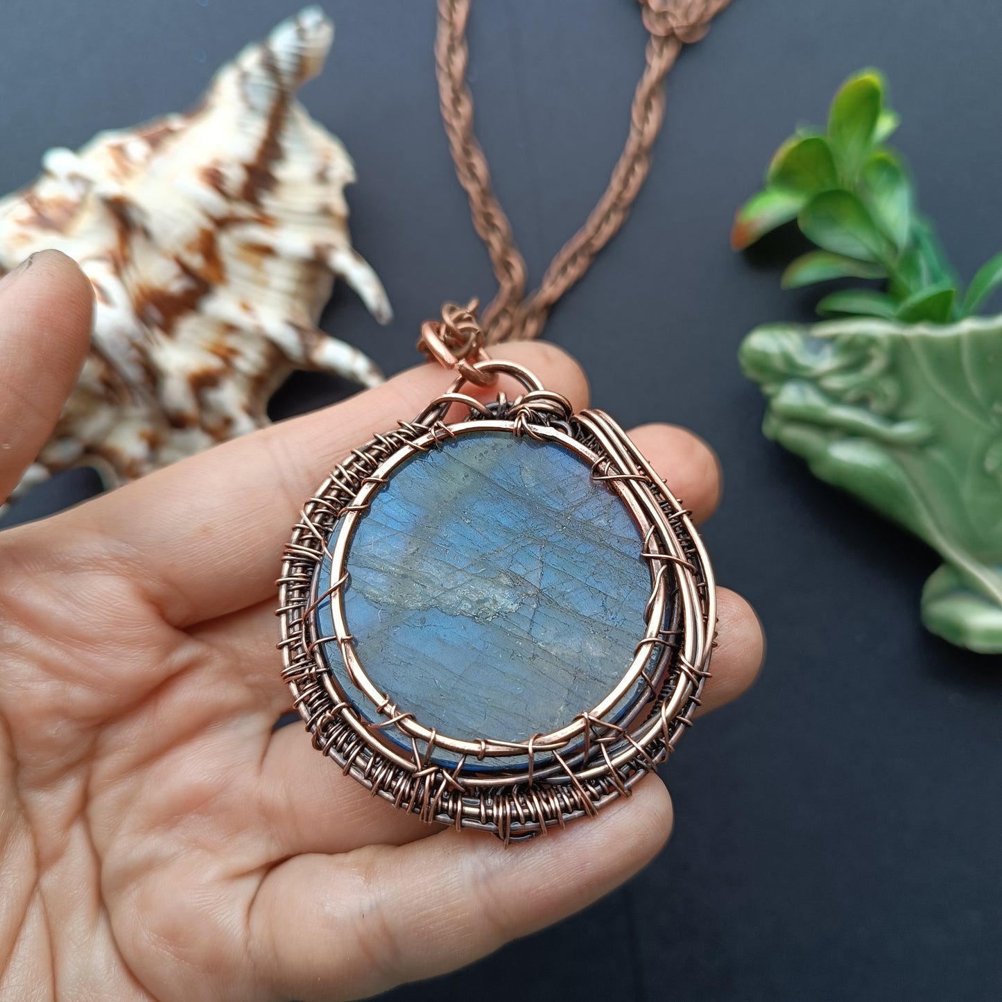 Mermaid and the sea. Necklace.