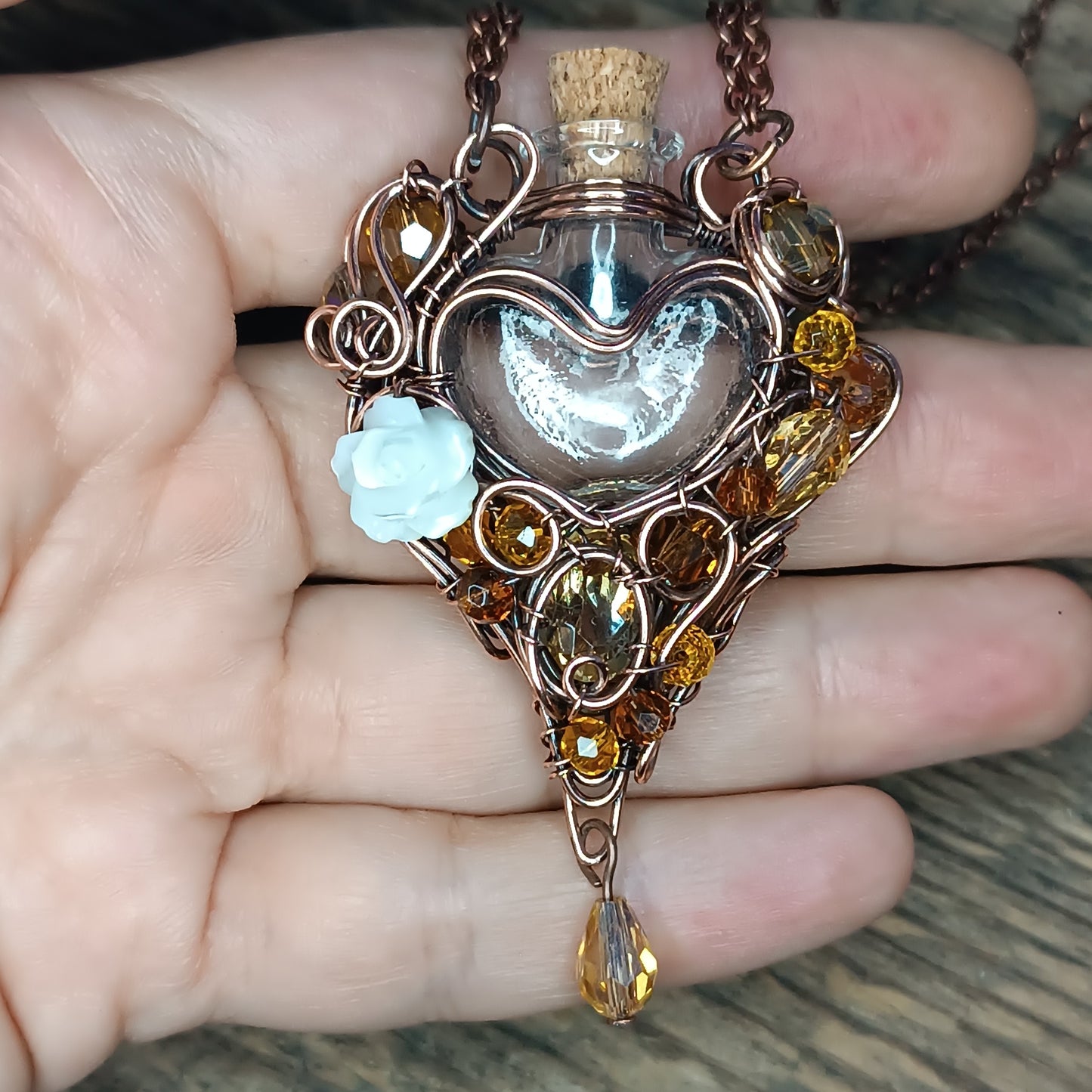 For Pamela. Citrine sunset vial.