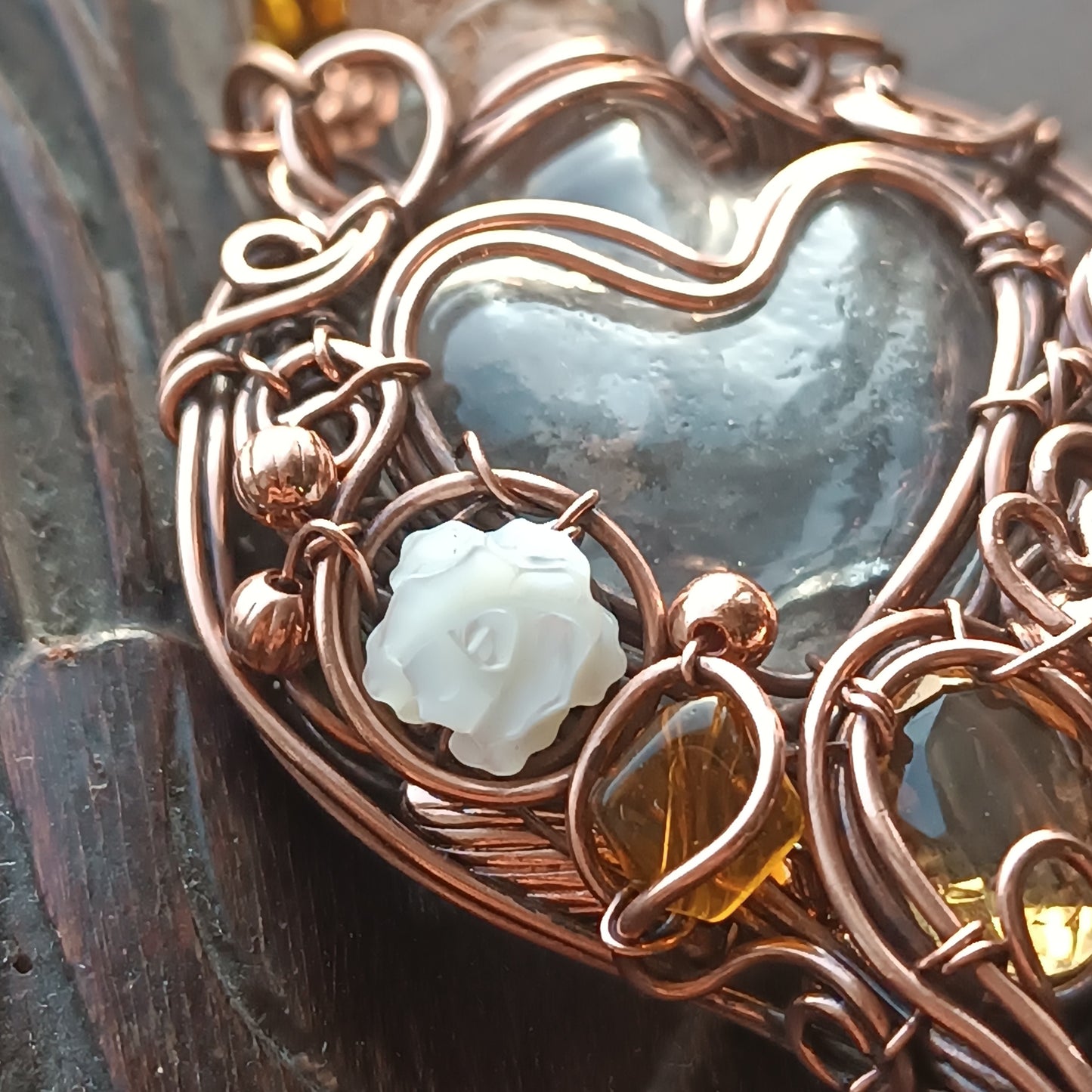 Citrine sunset. vial necklace