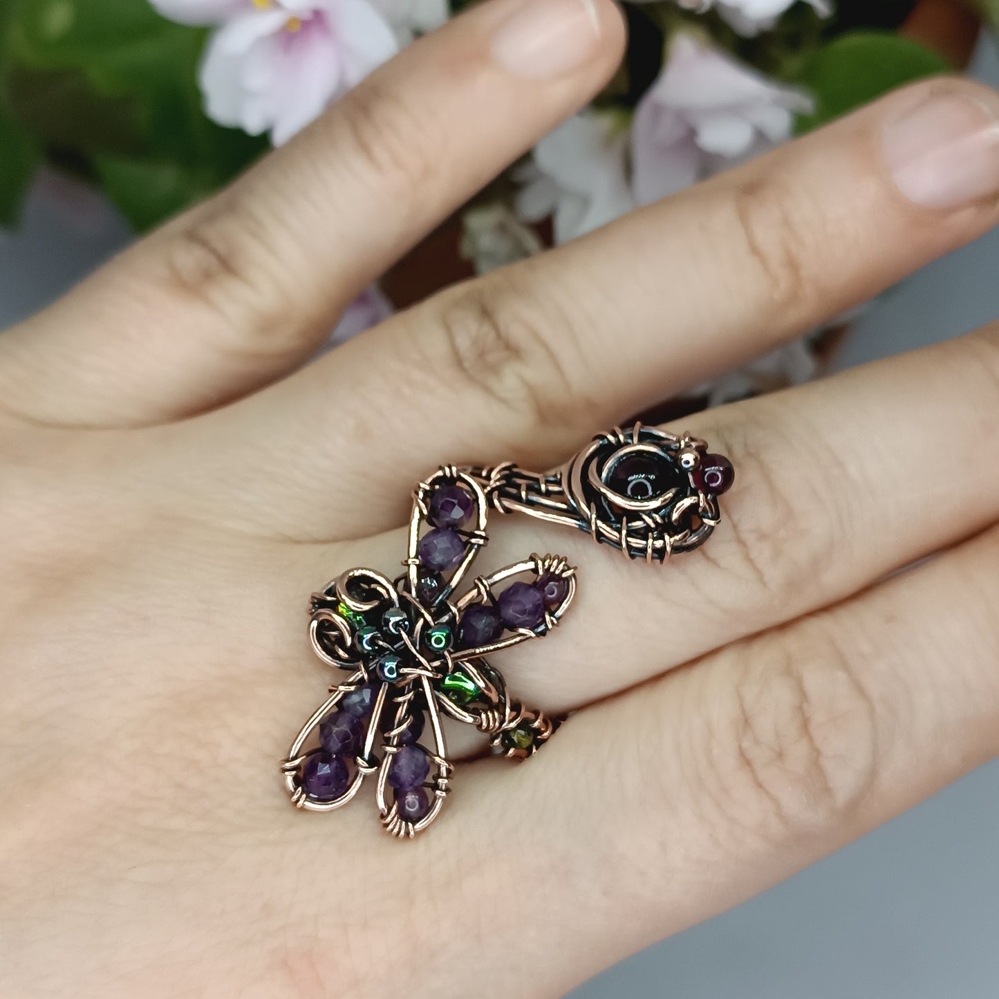 Dragonfly. Adjustable ring.