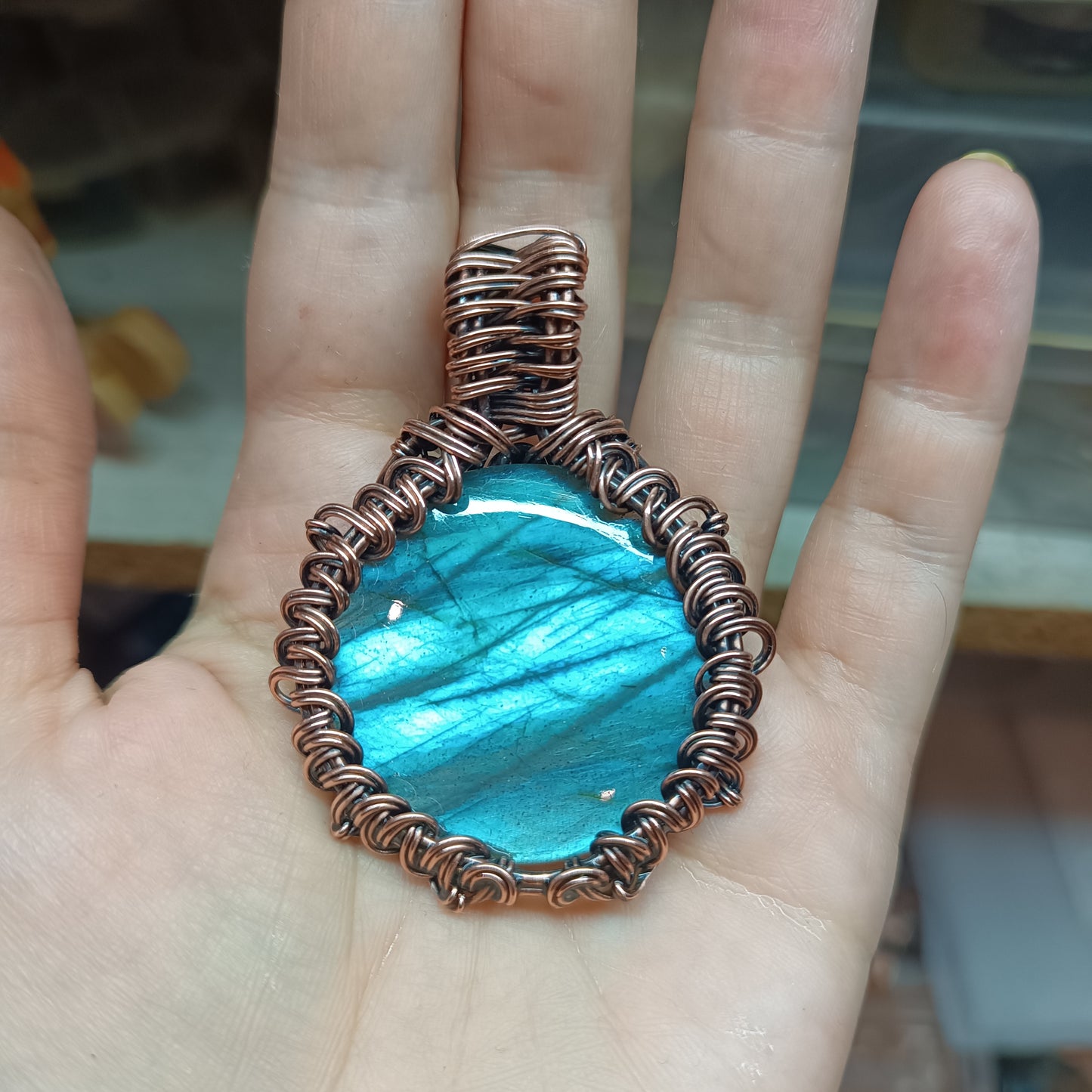 For Cindy. Blue labradorite necklace