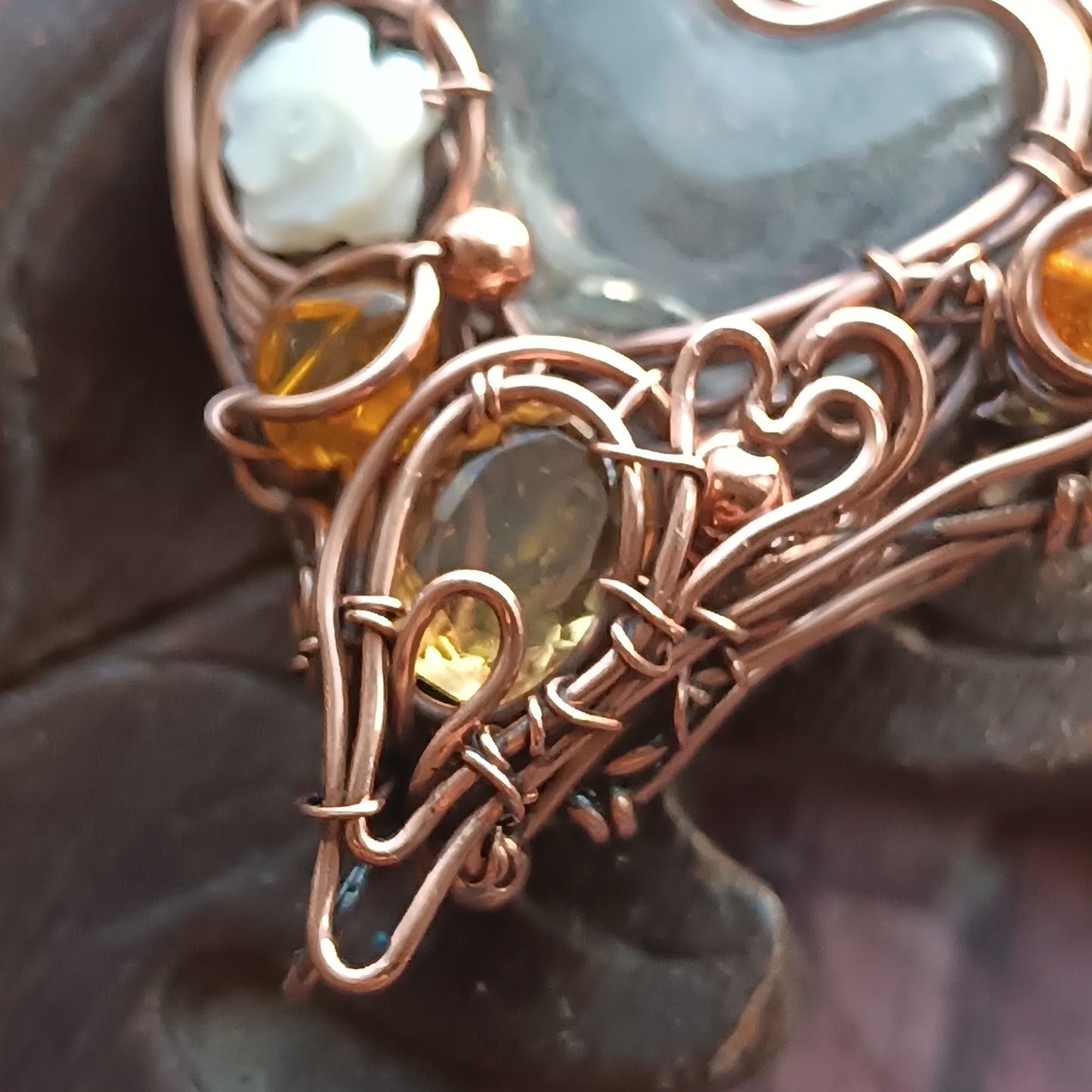 Citrine sunset. vial necklace