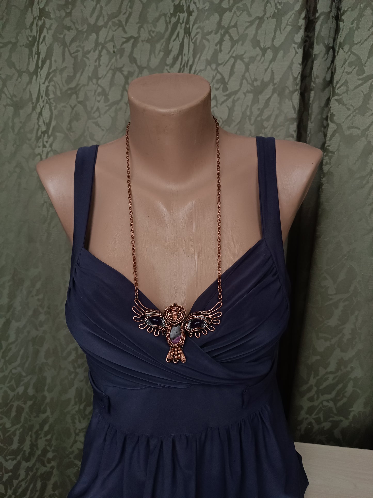 Amethyst owl necklace