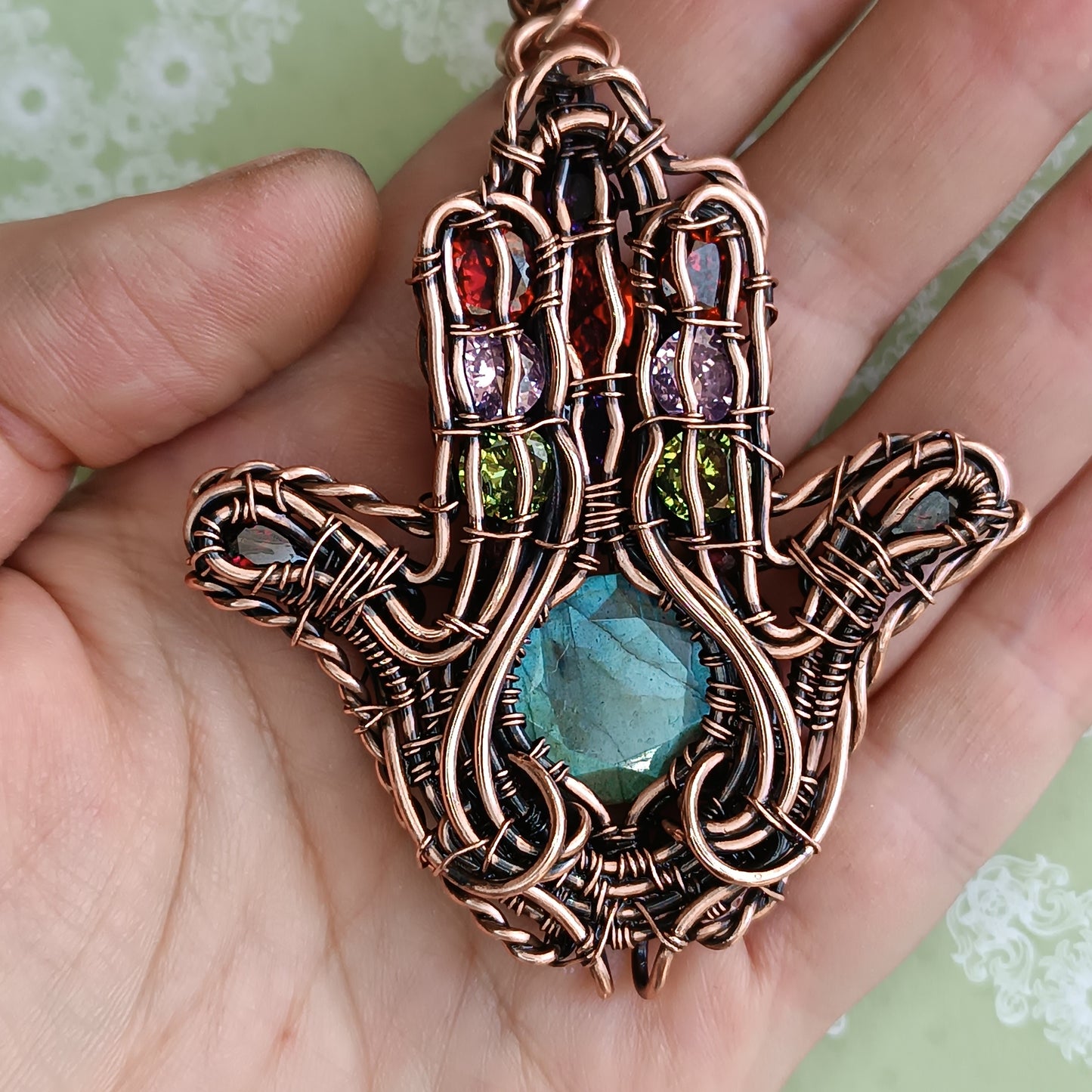 Hamsa hand necklace
