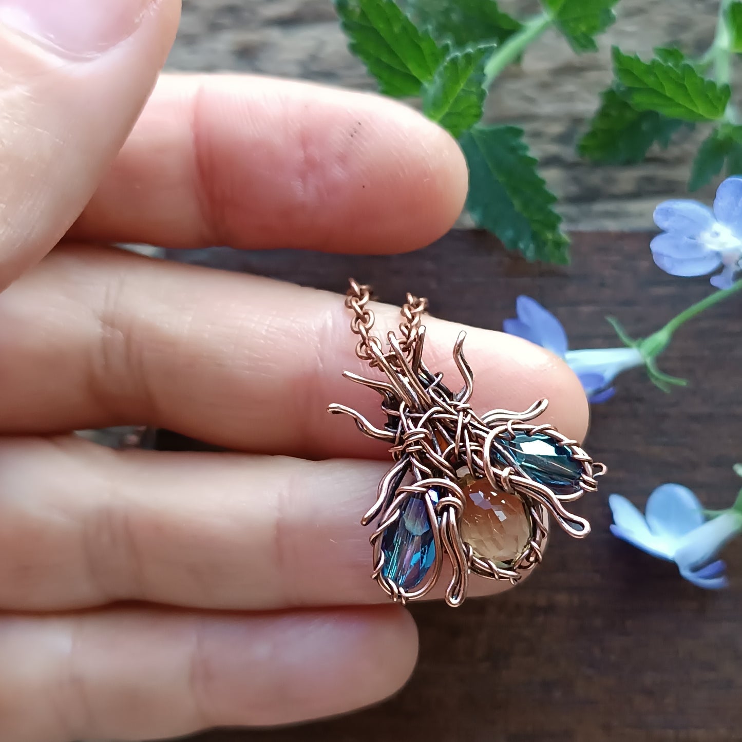 Sparkly blue ice wings bee/fly charm