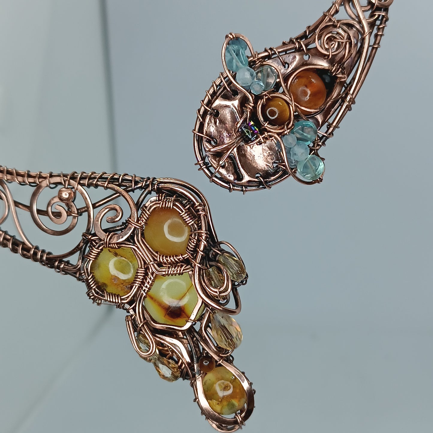 Bee and honey combs Collar necklace