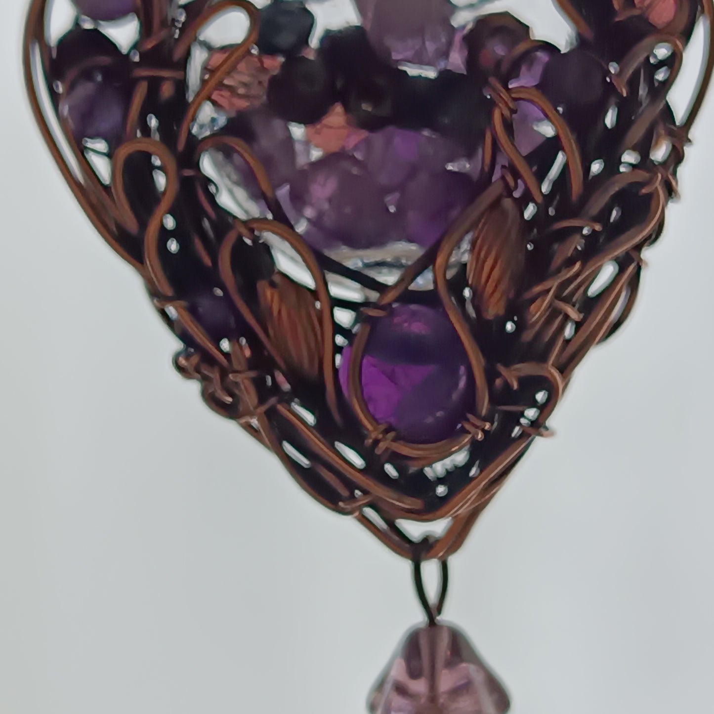 Dance of violets. Vial necklace