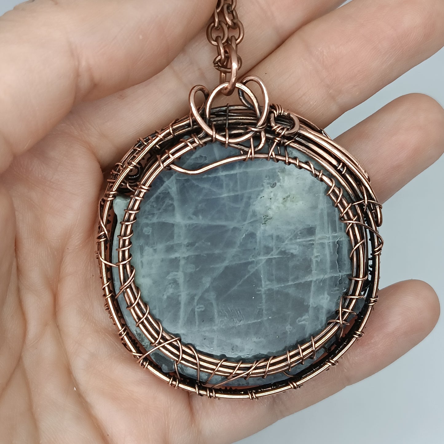 Grey labradorite pegasus unicorn necklace