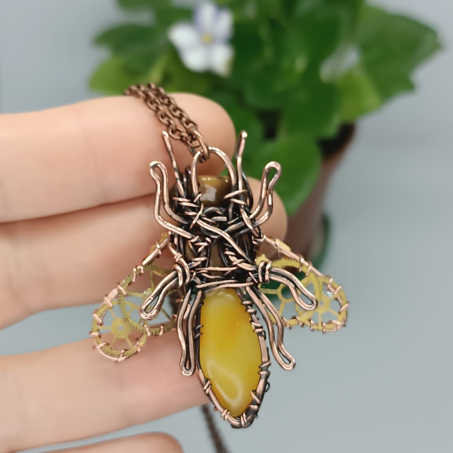 Timeless love. Bee pendant.