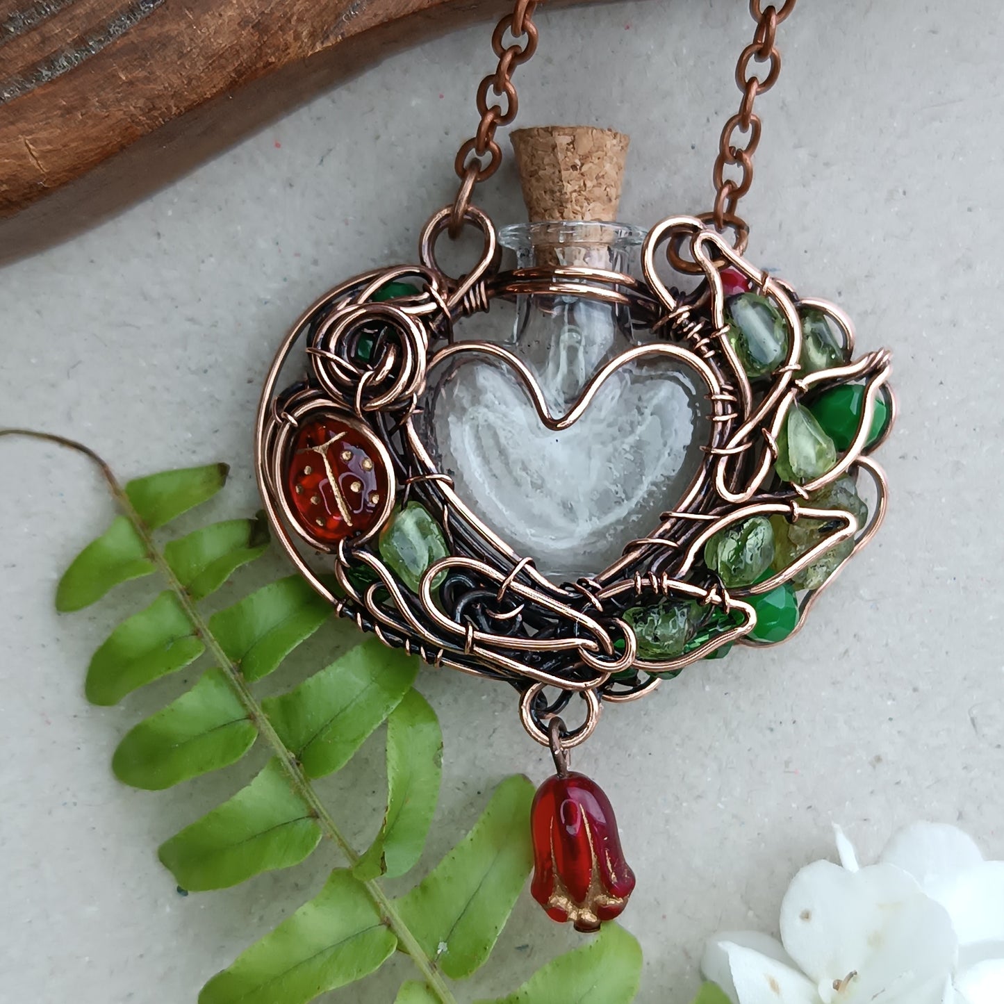 Garden Twinkle. vial necklace
