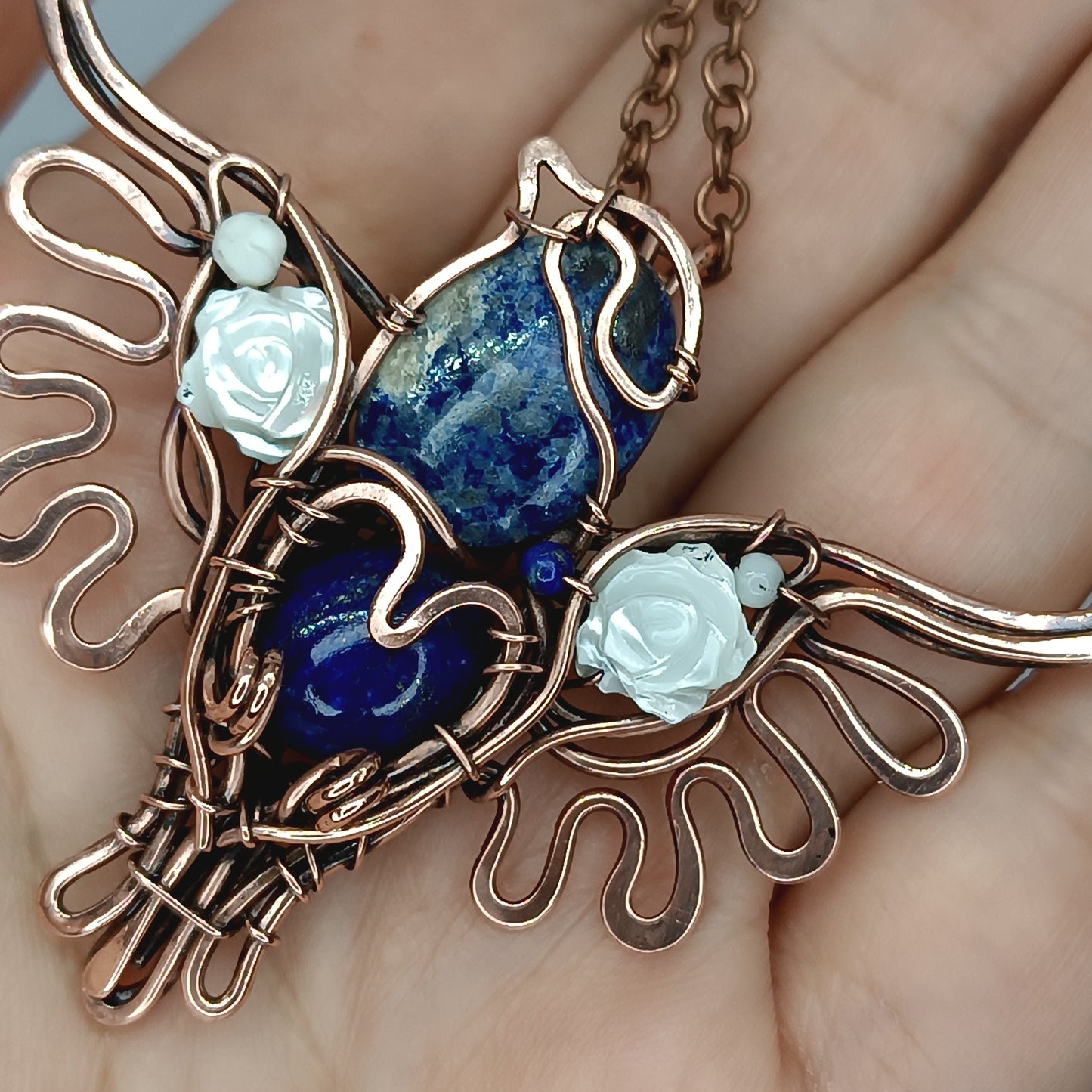 For Eustacia. Little blue bird pendant.