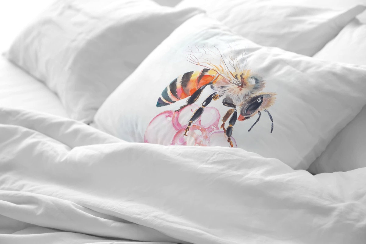 Bee on pink candy bubbles DIGITAL download