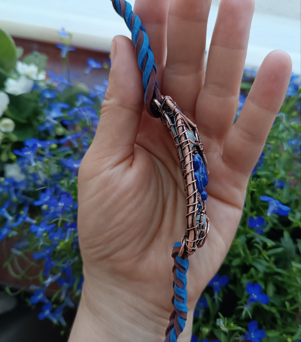 Wire wrapped bracelet with sea turtle