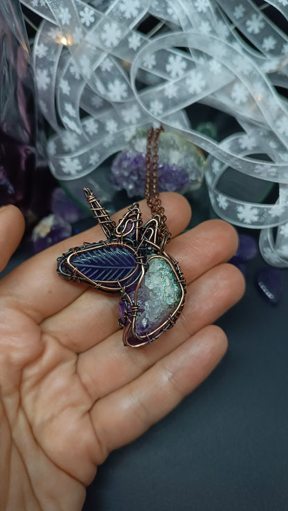 Lilac unicorn pendant.