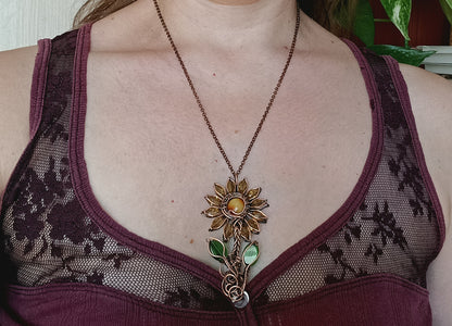 Sunflower pendant.