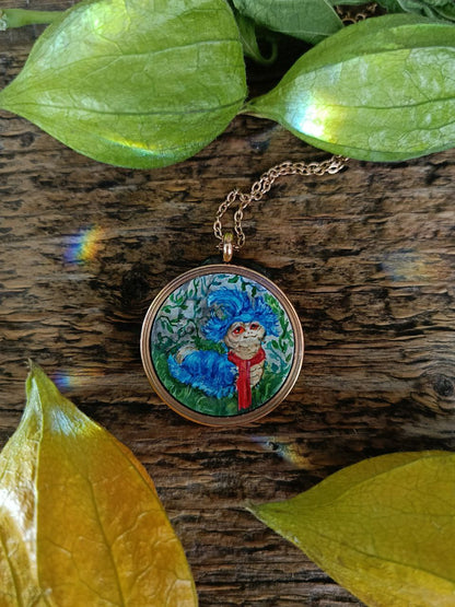 Custom pendant. Owl and the maze.