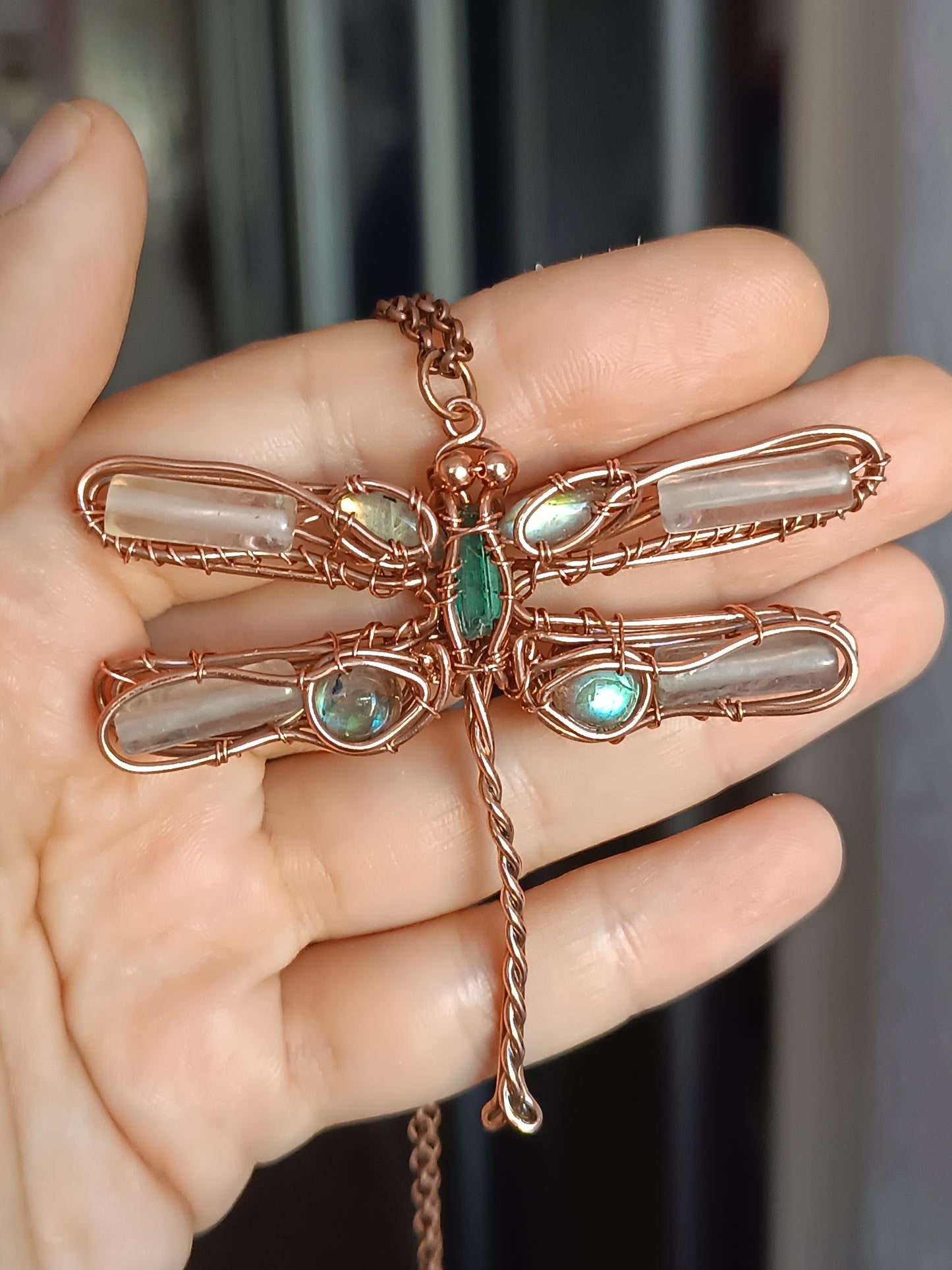 Delicate dragonfly necklace