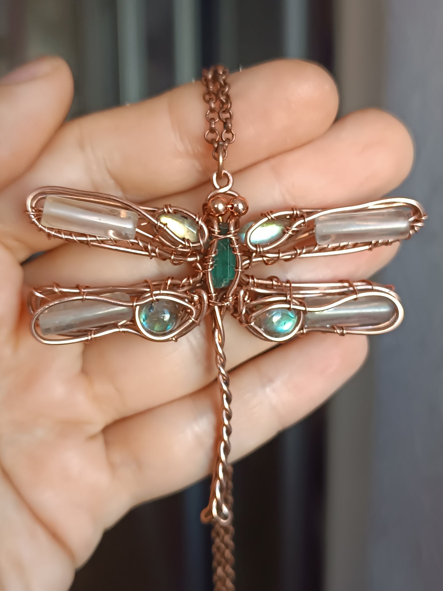 Delicate dragonfly necklace