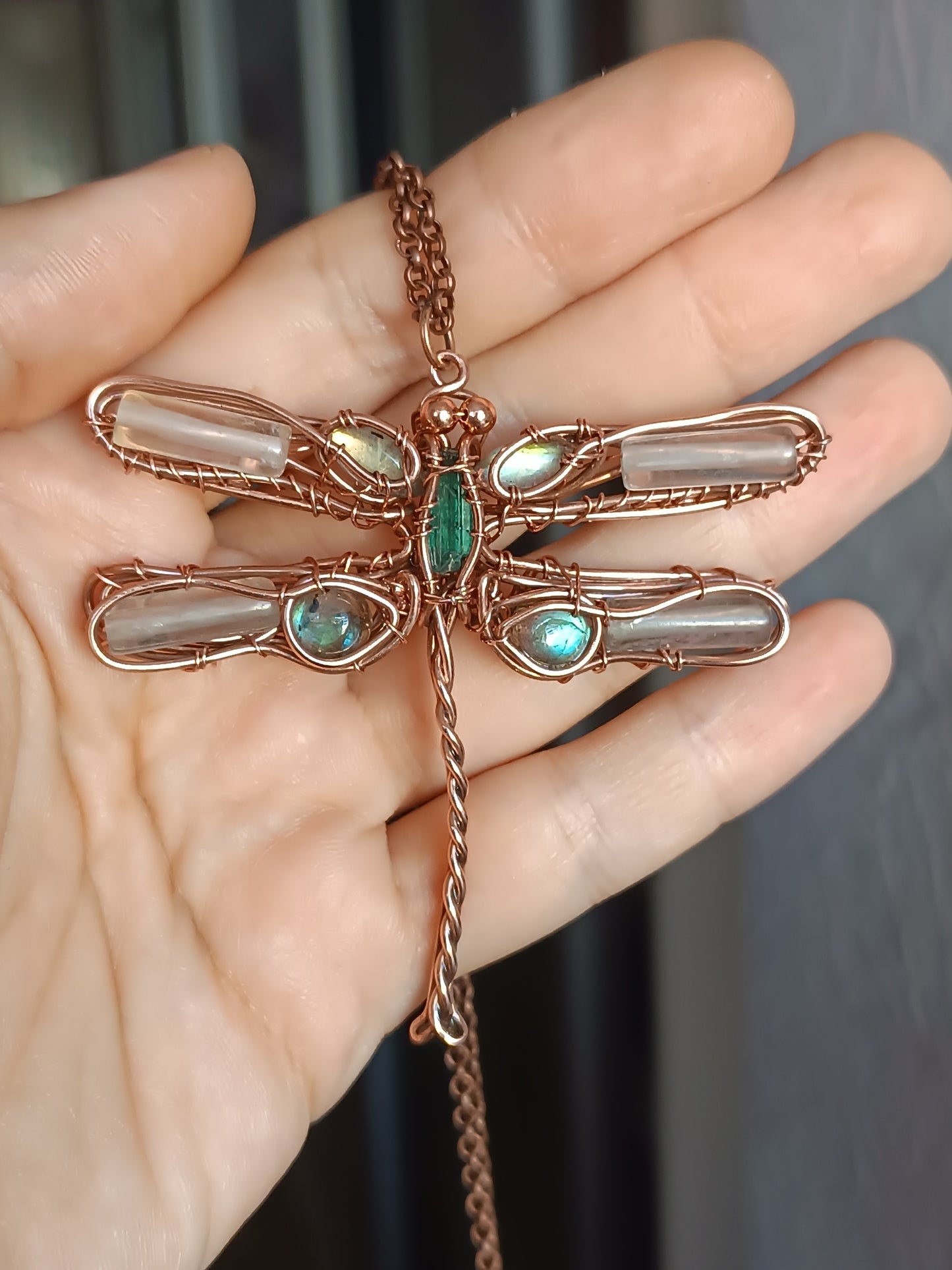 Delicate dragonfly necklace