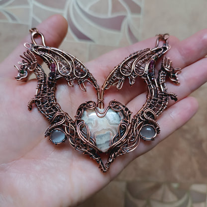 For Diane! Embraced dragon heart necklace