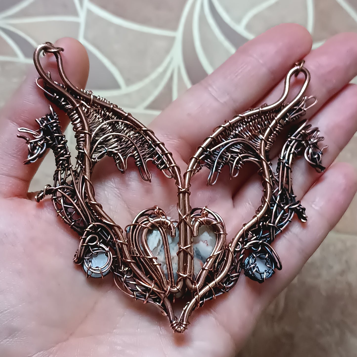 For Diane! Embraced dragon heart necklace