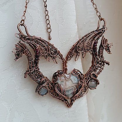 For Diane! Embraced dragon heart necklace