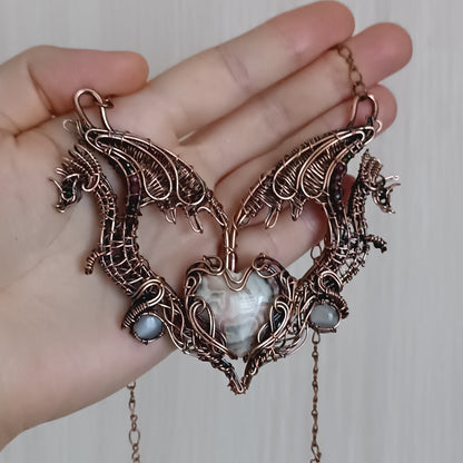 For Diane! Embraced dragon heart necklace
