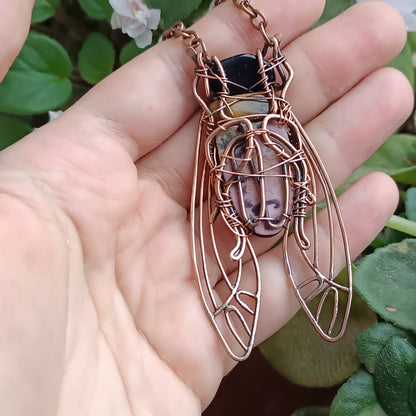 For Teresa. Cicada necklace