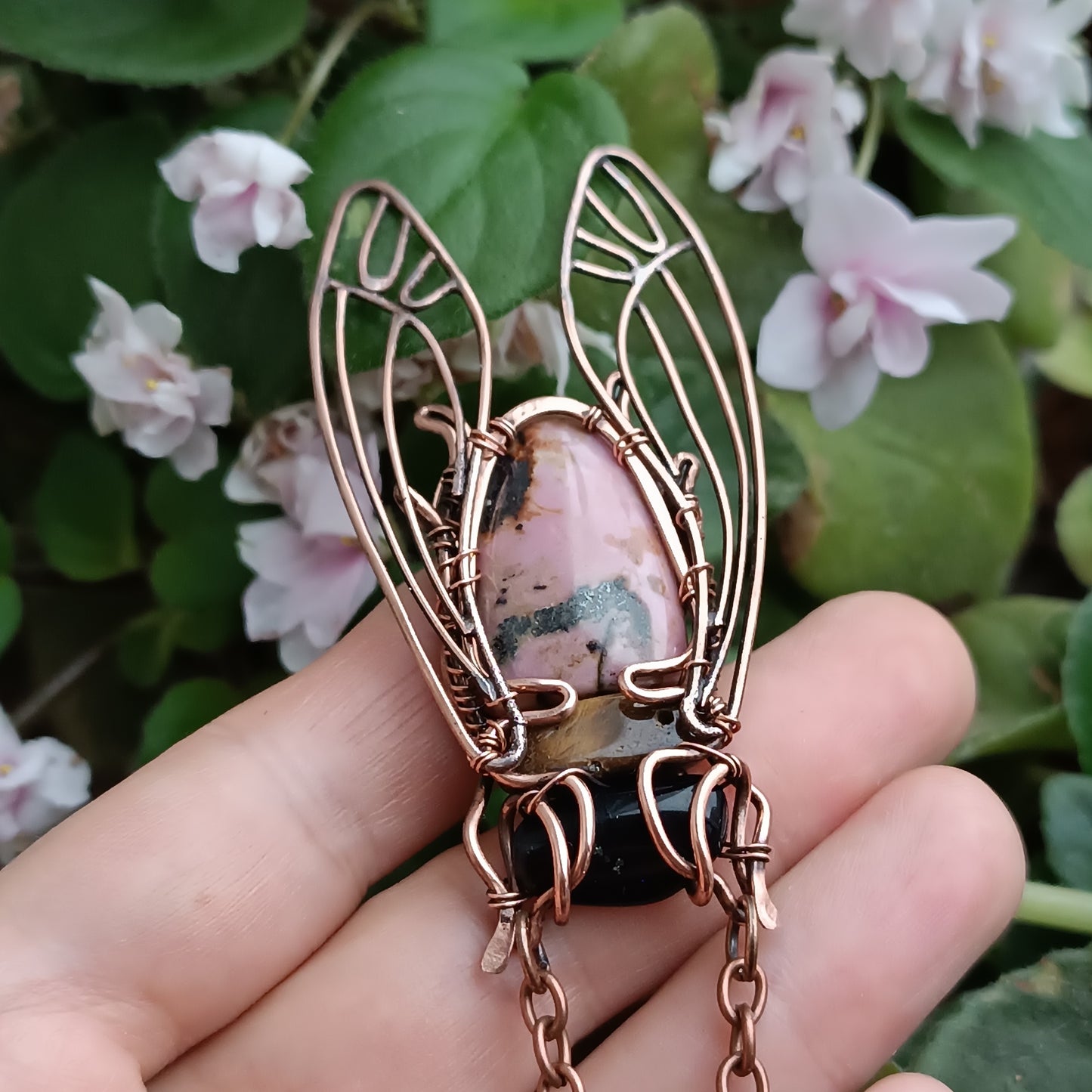 For Teresa. Cicada necklace