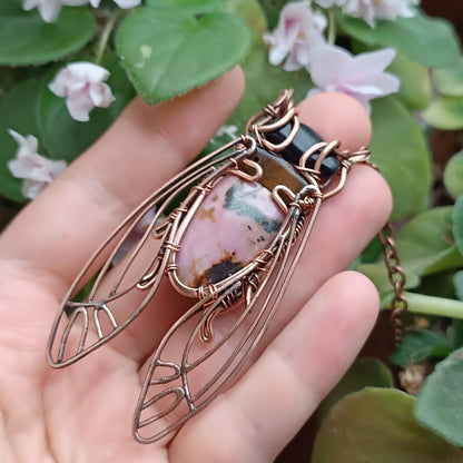 For Teresa. Cicada necklace