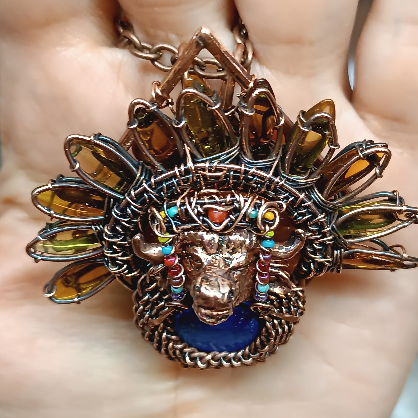 Buffalo necklace.