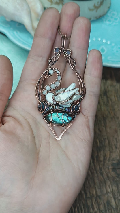 White swan necklace
