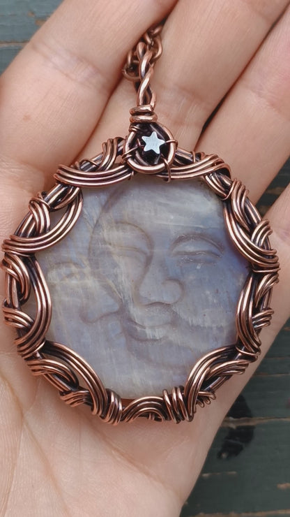 Sun and moon necklace