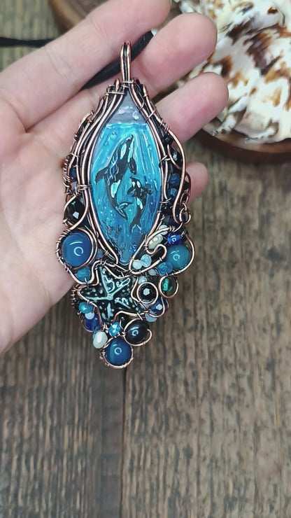 Orcas in the wild necklace