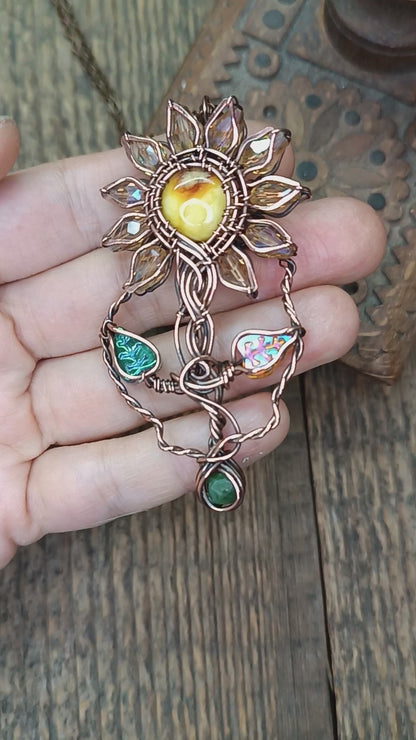 Sunflower necklace