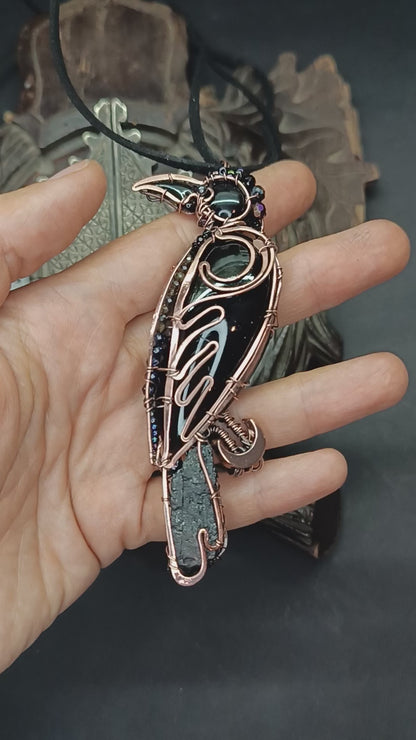Midnight keeper. Raven necklace