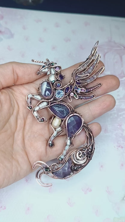 Lavender Unicorn necklace