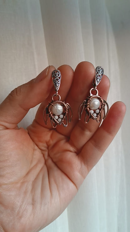 White sea turtle earrings