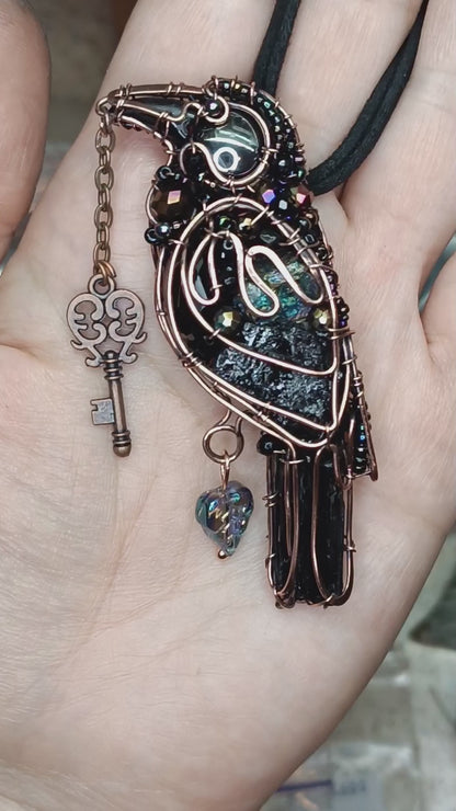 Secret keeper. Raven necklace