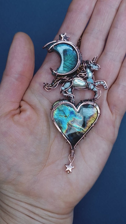 Space unicorn necklace.