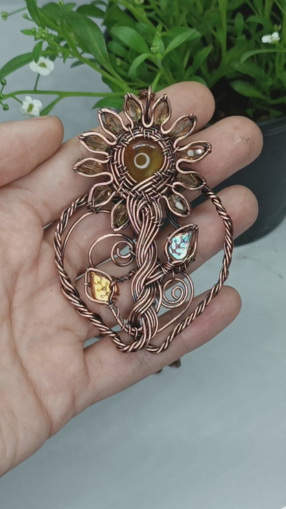 For Teresa. Sunflower necklace