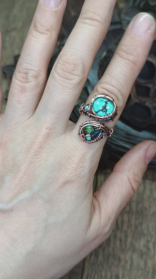 Turquoise ring. Adjustable. Sizes S-L.