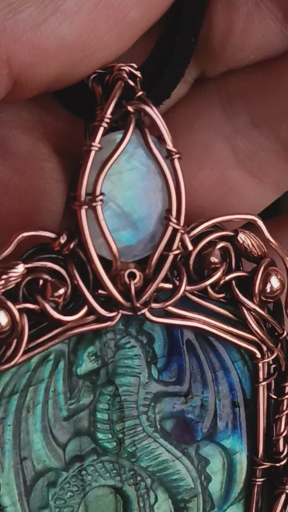 Blue dragon necklace