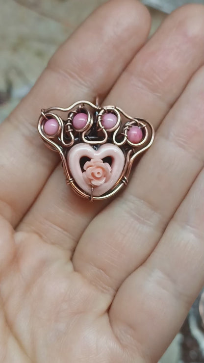 Cute pink paw pendant