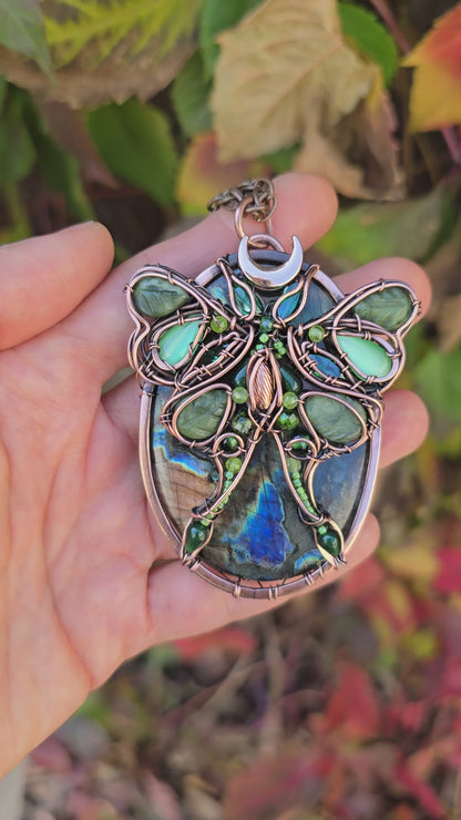 Luna moth necklace