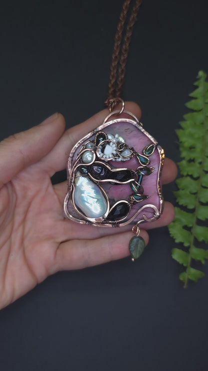 Sunrise meal. Wire wrapped panda necklace